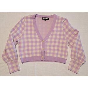 Sweet & Sinful Women’s Lilac Cardigan Sweater – Size Medium – Soft Knit – Great